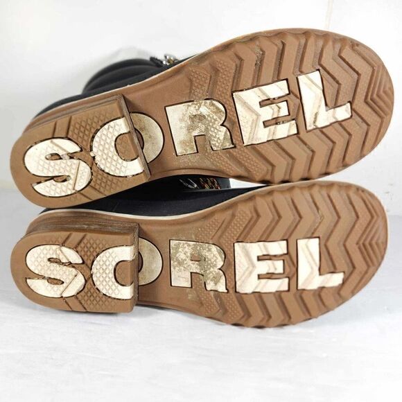 Sorel Women's Slimpack III US7 Black Leather Suede Waterproof Ankle Hiker Boots - Picture 10 of 11